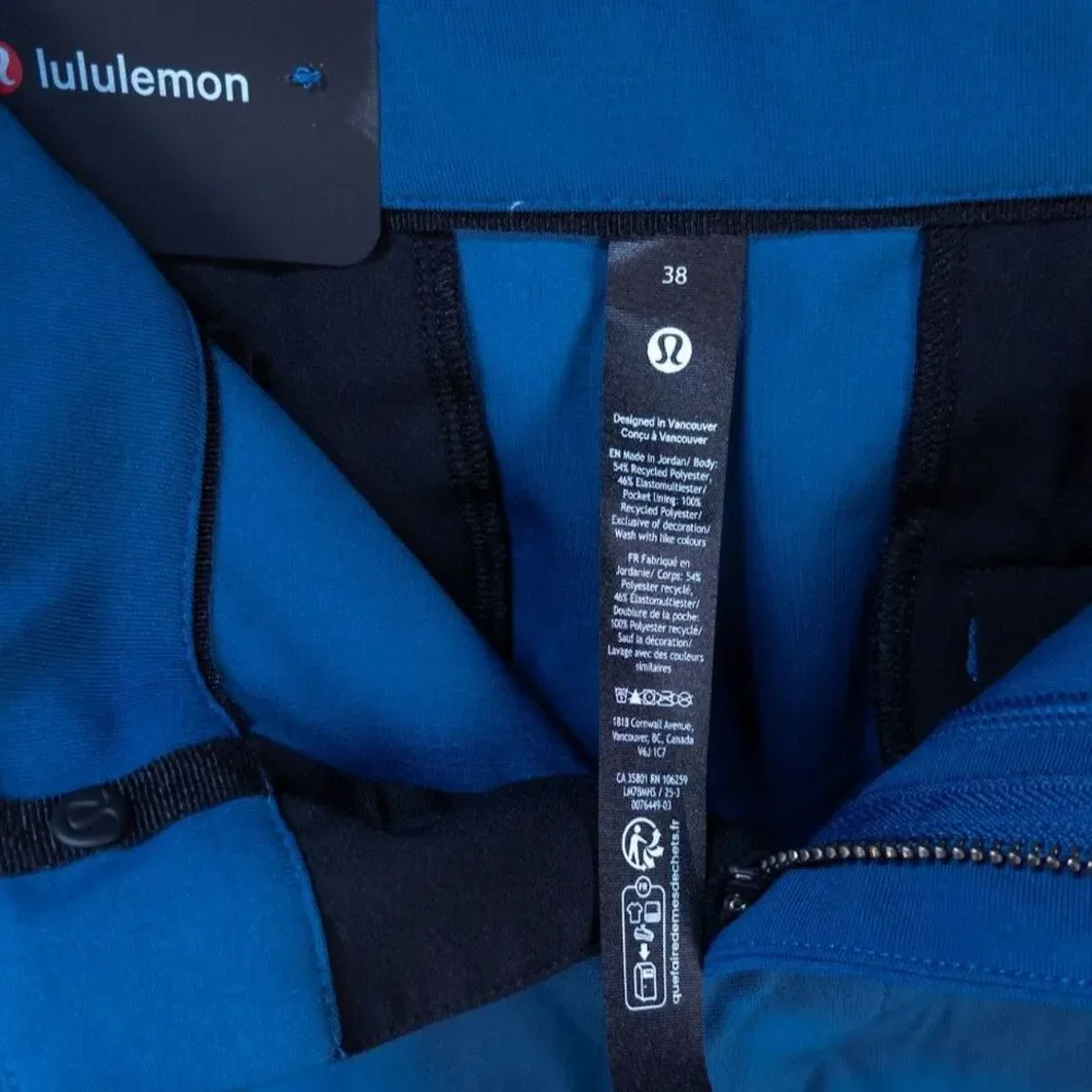 Lululemon ABC Classic Fit Mens Shorts 38 Blue Warpstream Classic Fit 7 Inch NWT